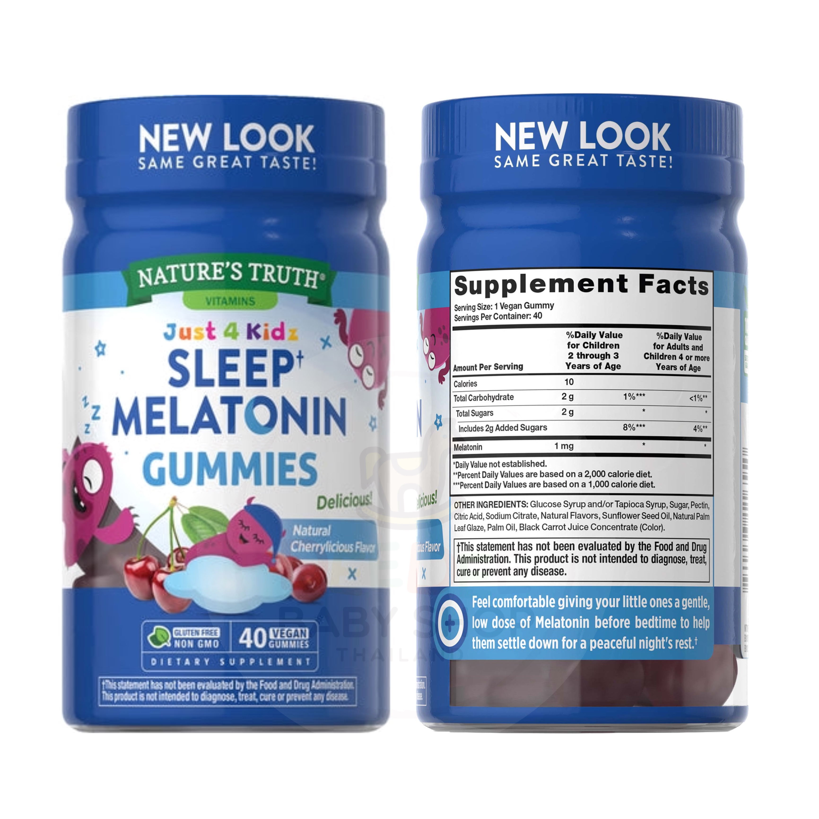วิตามินเสริมการนอนหลับสำหรับเด็กชนิดกัมมี่ NATURE'S TRUTH Just 4 Kids Sleep Melatonin Gummies