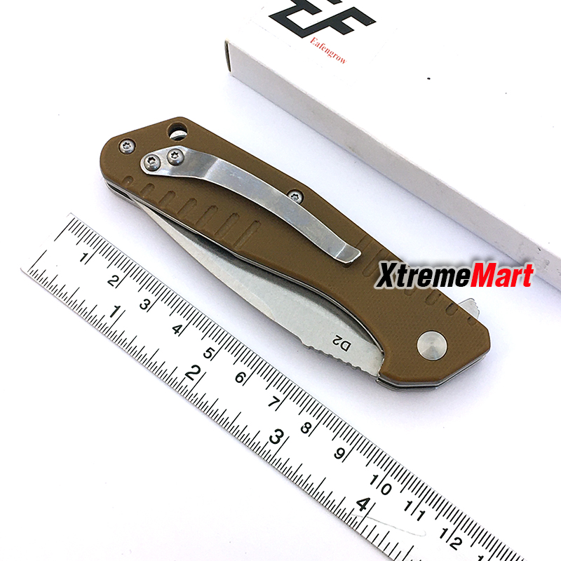มีดพับ Eafengrow 02BS ใบเงิน stonewash D2 Blade Pocket Knives G10 Handle ด้ามน้ำตาล (เล่มละ)