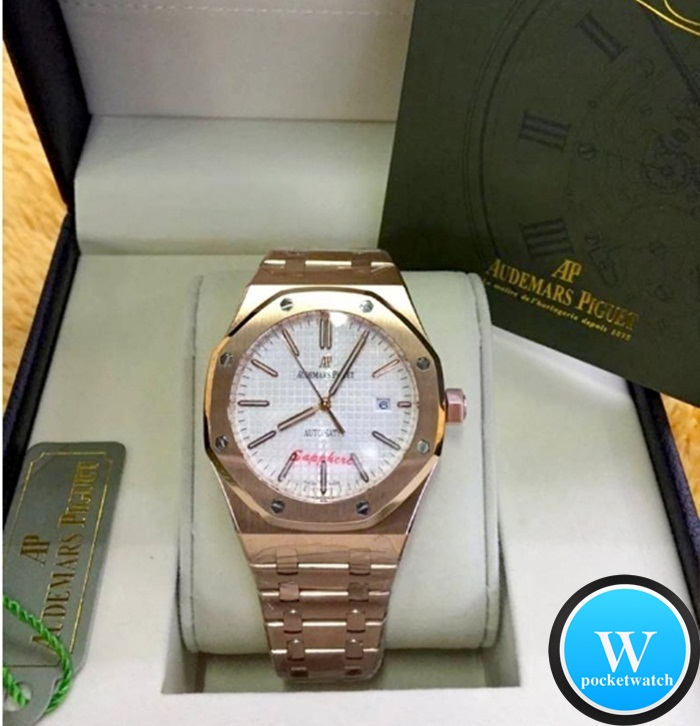นาฬิกา Audemars Piguet Royal Oak 15400 แสตนเลสแท้ สี Gold หน้าขาว
