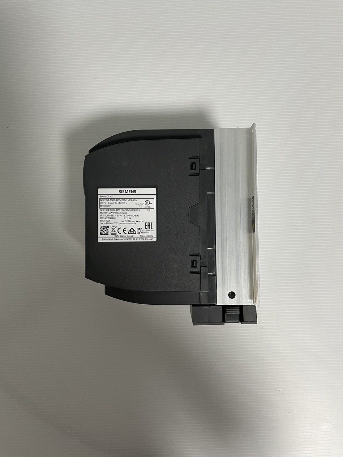 SIEMENS SINAMICS V20 Model:6SL3210-5BE21-5UV0 1.5kw 3AC 400v