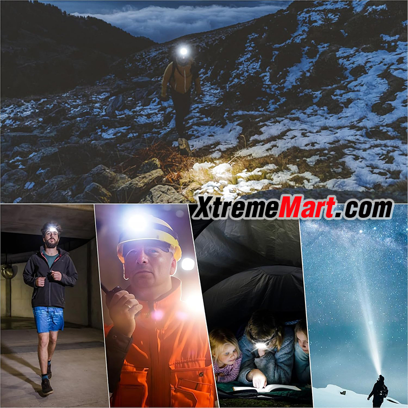 ไฟฉายคาดหัว H35A (H05A) แสงขาว5หลอด แสงขาว Type-C Rechargeable LED headlamp 18650 flashlight สว่าง 1200 - 2000 lumens