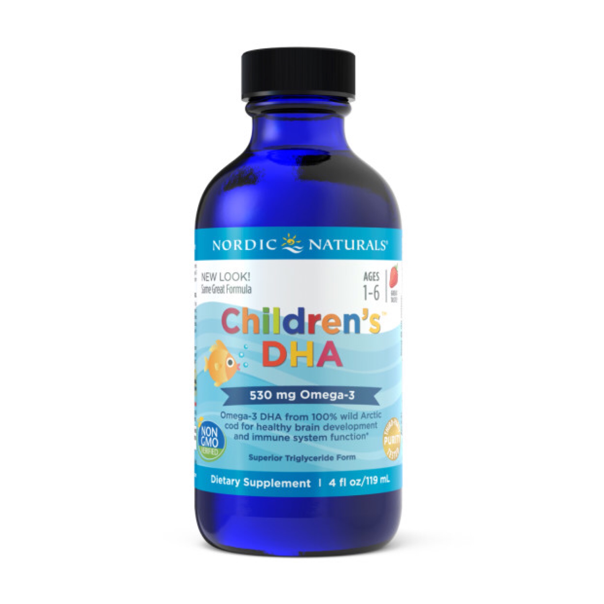 น้ำมันปลาบริสุทธิ์สำหรับเด็ก Nordic Naturals Children's DHA 530mg Omega 3 (4 Fl. Oz.)