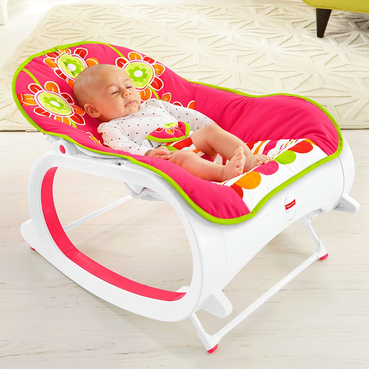 เปลโยกสั่นอัตโนมัติและเก้าอี้โยกเอนกประสงค์ Fisher-Price Infant-to-Toddler Rocker (Floral Confetti)