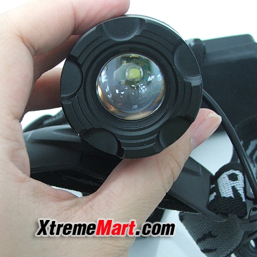 ชุดเซตไฟฉายคาดหัวซูม V2 CREE Q5 1000LM Zoom Headlamp Headlight 18650 x 2