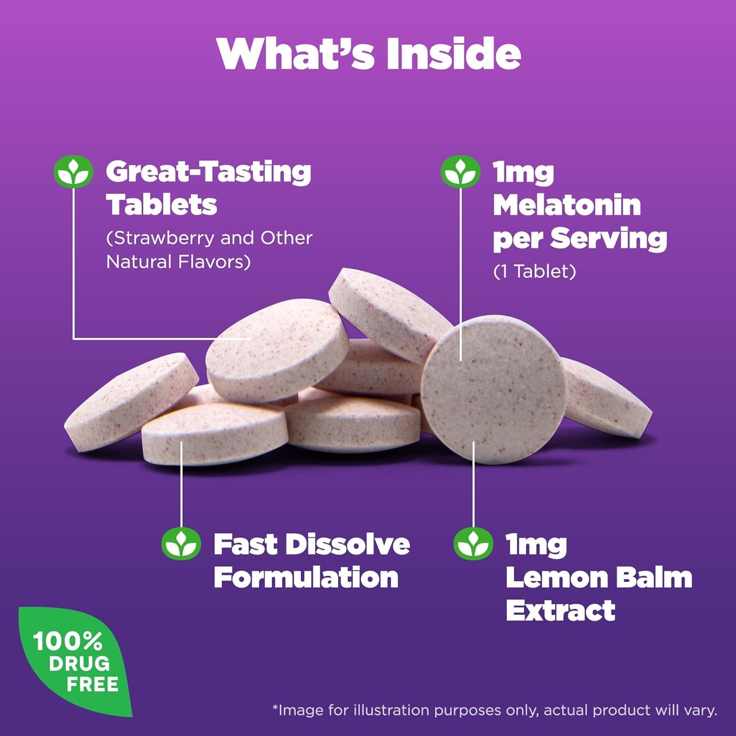 เม็ดอมเสริมการนอนหลับสำหรับเด็ก NATROL Kids Melatonin Sleep Fast-Dissolve Tablets