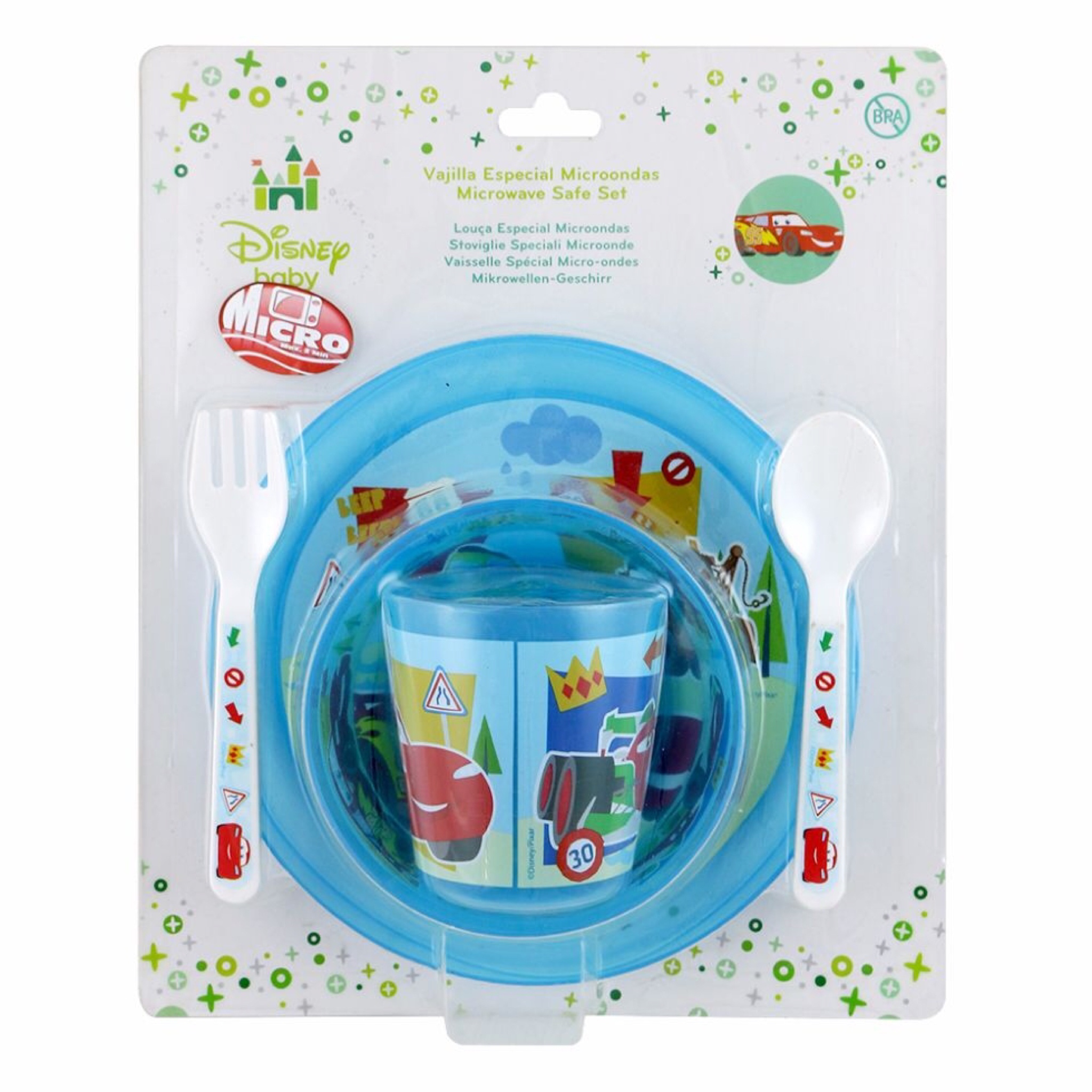 ชุดรับประทานอาหารสำหรับเด็ก Disney Baby Microwave Safe Baby Set (Cars)