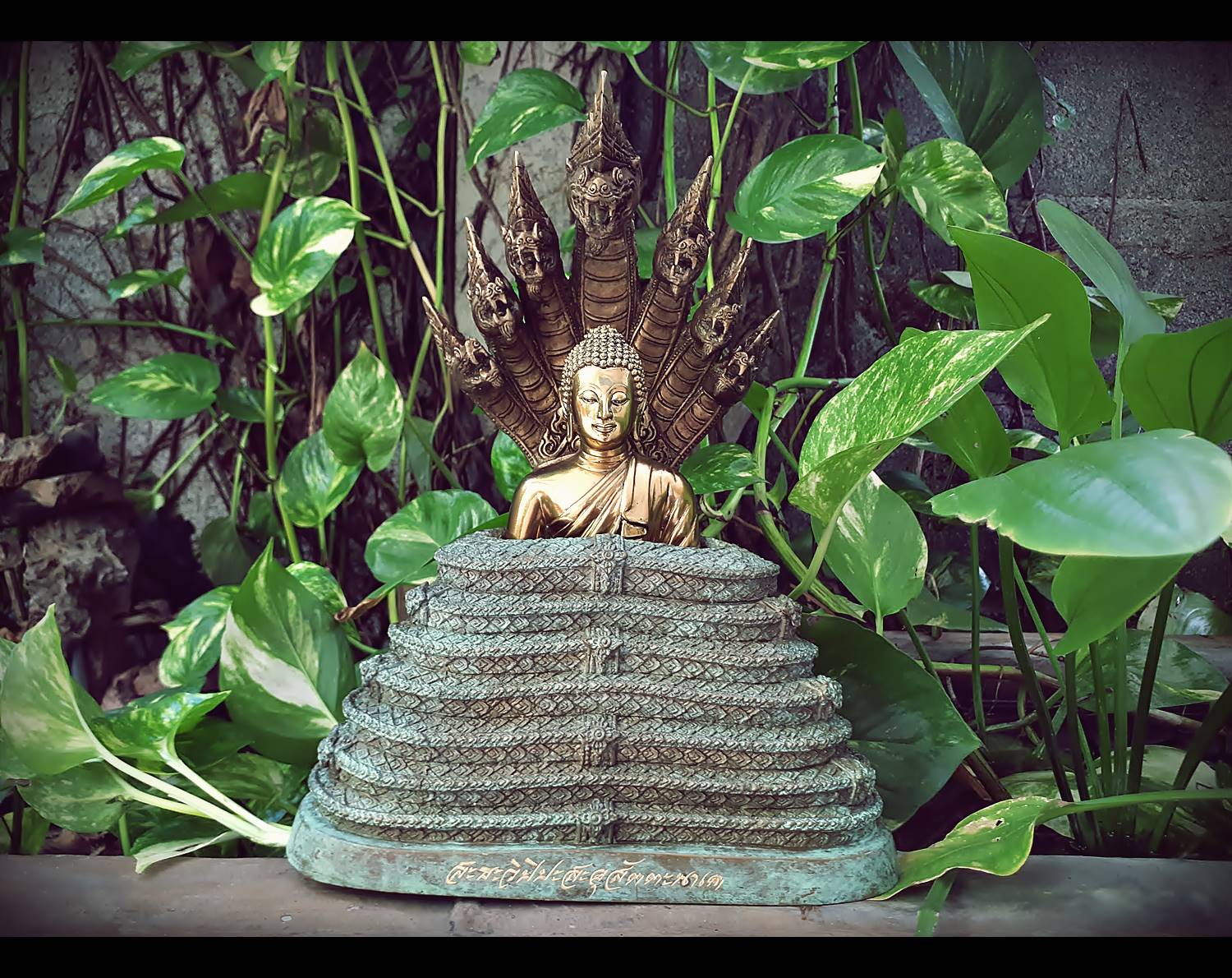 รูปหล่อ พระพุทธเจ้า ปางพระนาคปรก (พญานาค7หัว) เนื้อทองเหลือง ปี2562 (พระหน้าตัก5นิ้ว ฐาน7นิ้ว สูง8นิ้ว) #รับประกันแท้