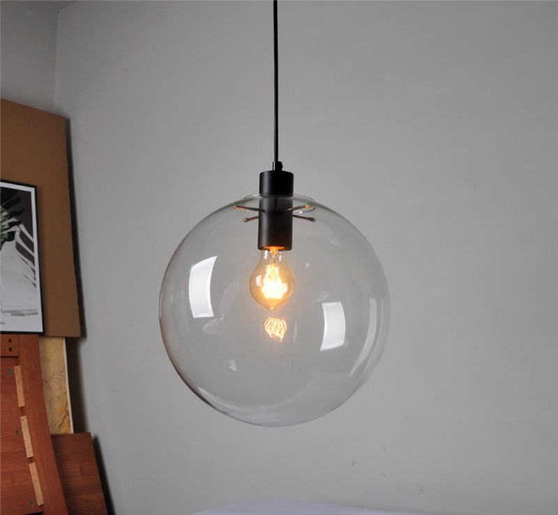 โคมไฟแขวนเพดานแก้วใสทรงกลมหัวเดี่ยว [SD9032]