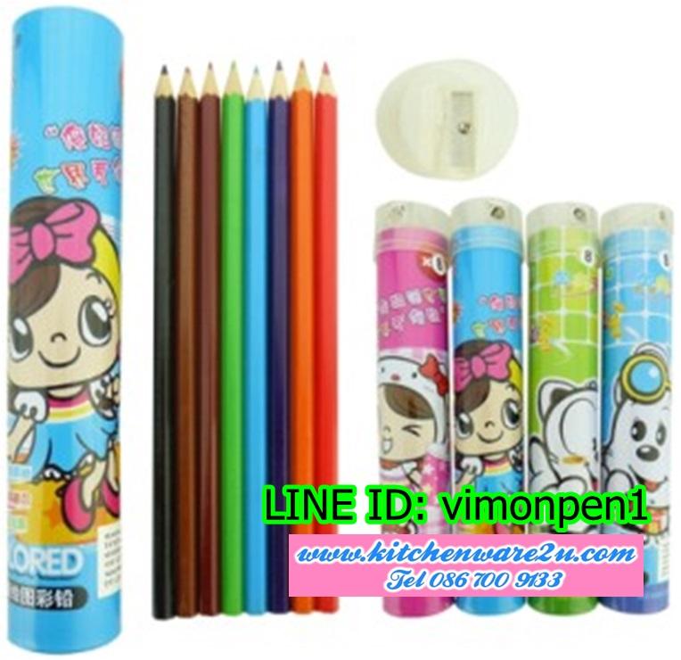 P03747 สีไม้rพร้อมกระปุก HY233-7 ราคาส่งต่อ 1 โหล: 12 ชุด (180 บ/โหล เฉลี่ย 15 บาท ขายส่งทุกอย่าง 20 บาท)