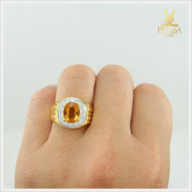 แหวนซิทริน เงินแท้ชุบทอง ใส่เสริมบารมี เพิ่มความมั่นใจ แหวนพลอยแท้