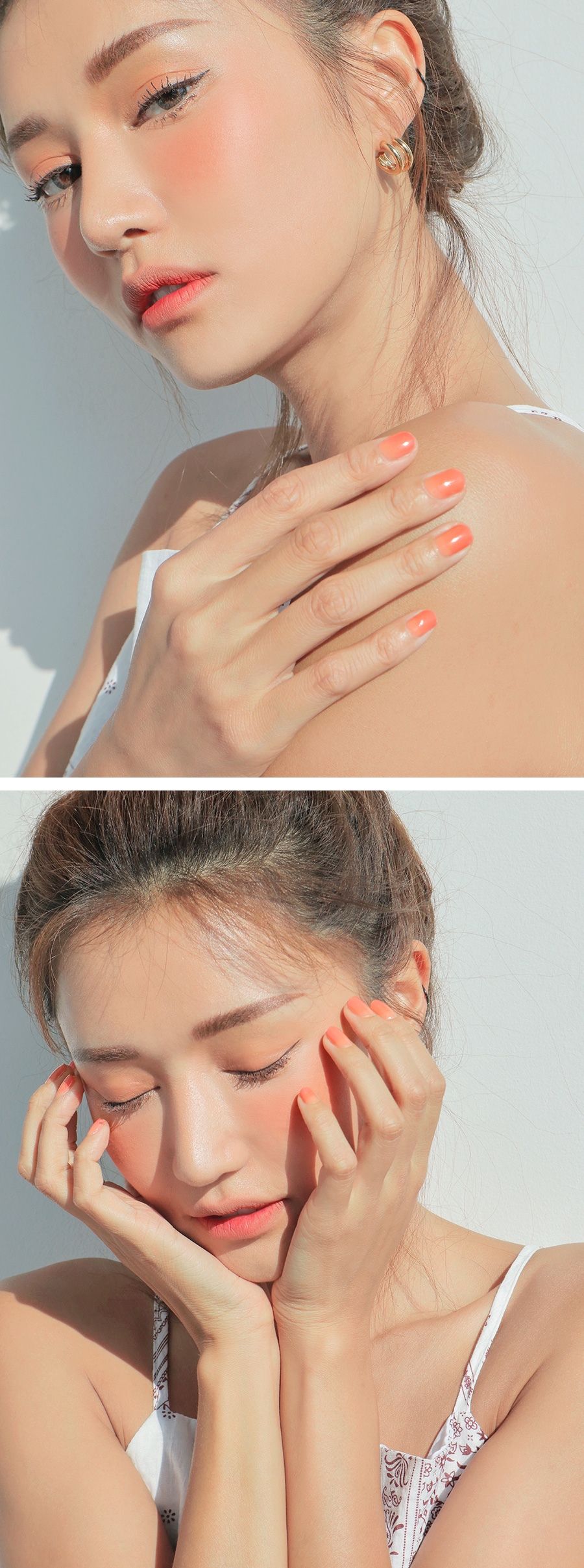 Exp10/21 (#Dazzling Peach) 3CE Take a Layering Nail Lacquer รังสรรเล็บ Ombre ไล่สีสวย เพิ่มความสดใส ได้อย่างมืออาชีพด้วย 2 สีดูโอคอลเลกชั่นใหม่