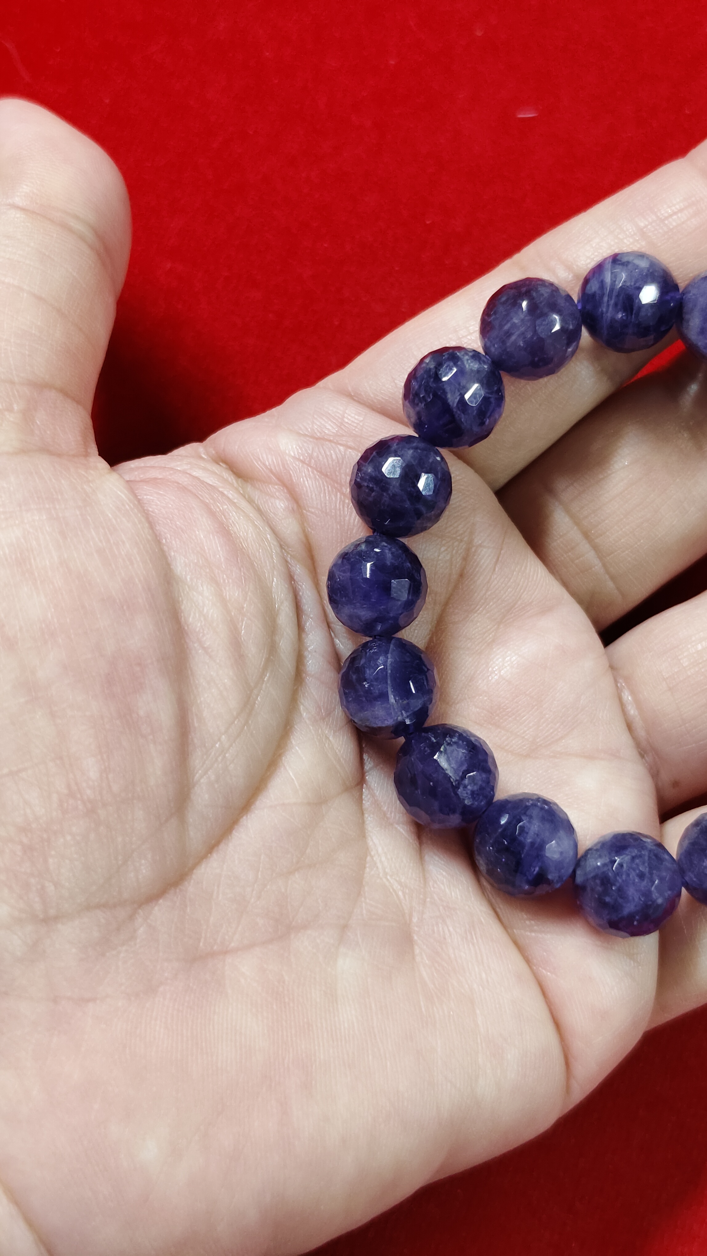 #ข้อมือหินอเมทิสต์เจียเหลี่ยรหัสbh-0041