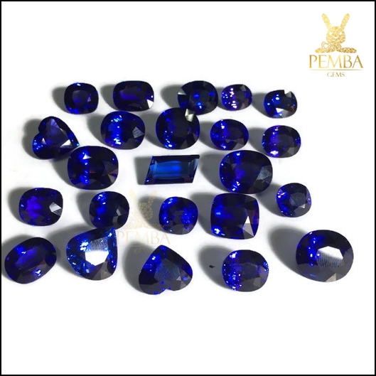 ขายแทนซาไนต์ เกรดท๊อป สีน้ำเงินสวยใส ไฟดี เหลี่ยมคมทุกเม็ด (ขายแล้ว)