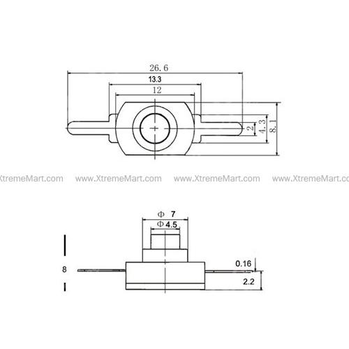 สวิตช์ไฟฉาย (สีขาว) LED Flashlight 12mm x 8mm Clicky Switch for Convoy C8, S2
