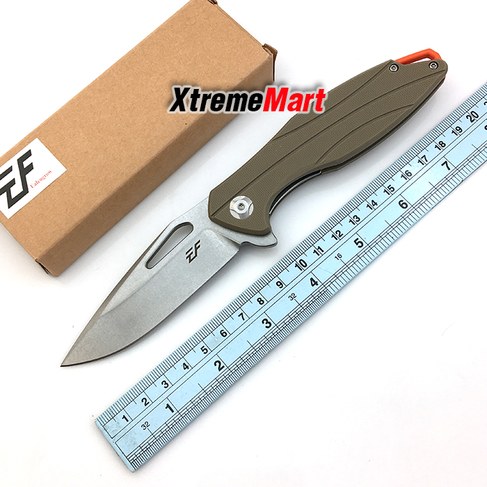 มีดพับ Eafengrow 001DY ใบดำ ด้ามดำ D2 Blade Pocket Knives G10 Handle (ด้ามสีทราย)