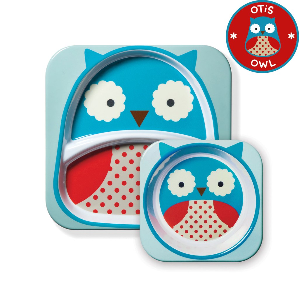 จานและชามบรรจุอาหารสุดน่ารัก Skip Hop รุ่น Zoo Melamine Set (Owl)