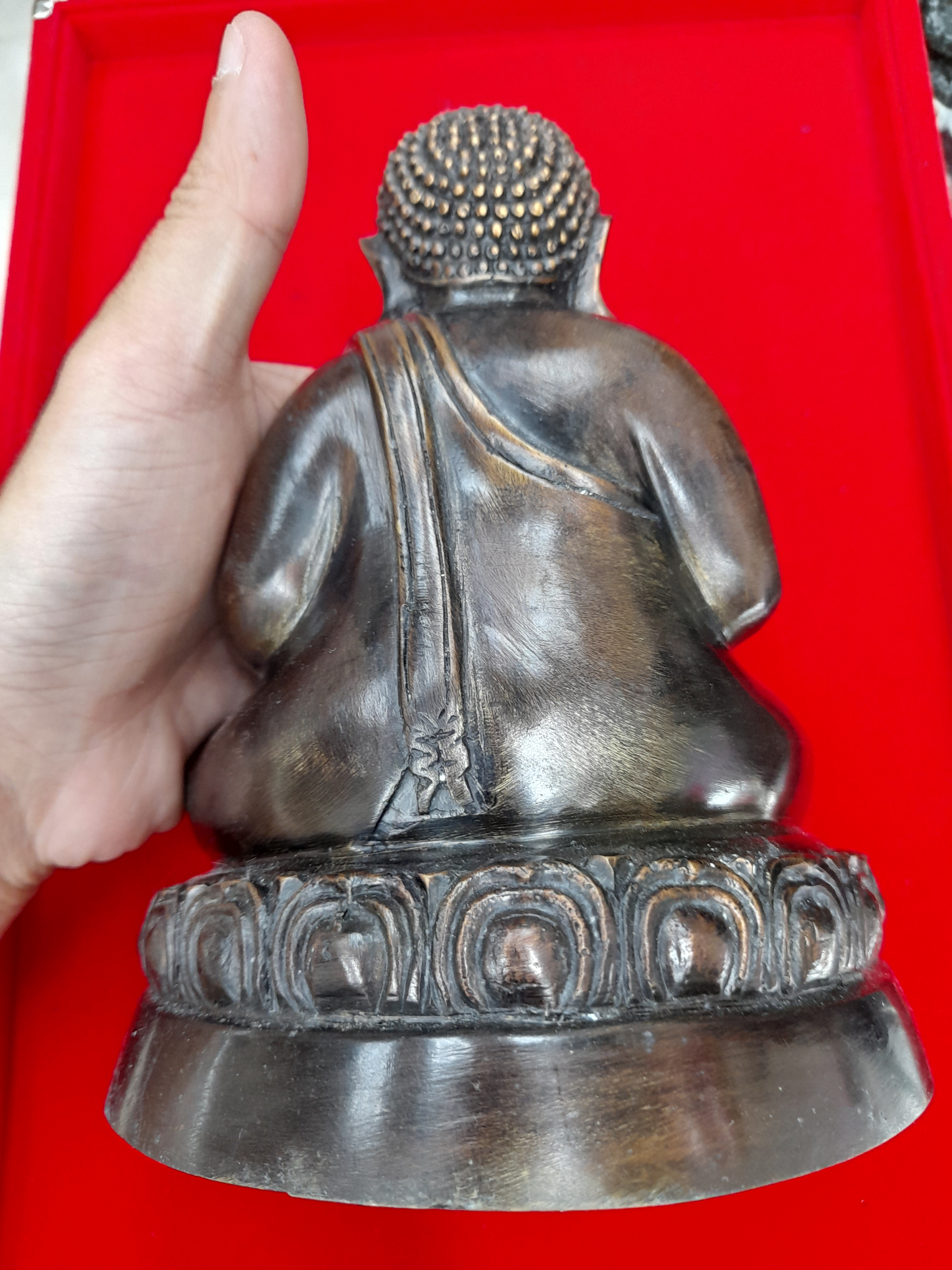 รูปหล่อ พระสังกัจจายณ์ เนื้อทองเหลืองรมดำ