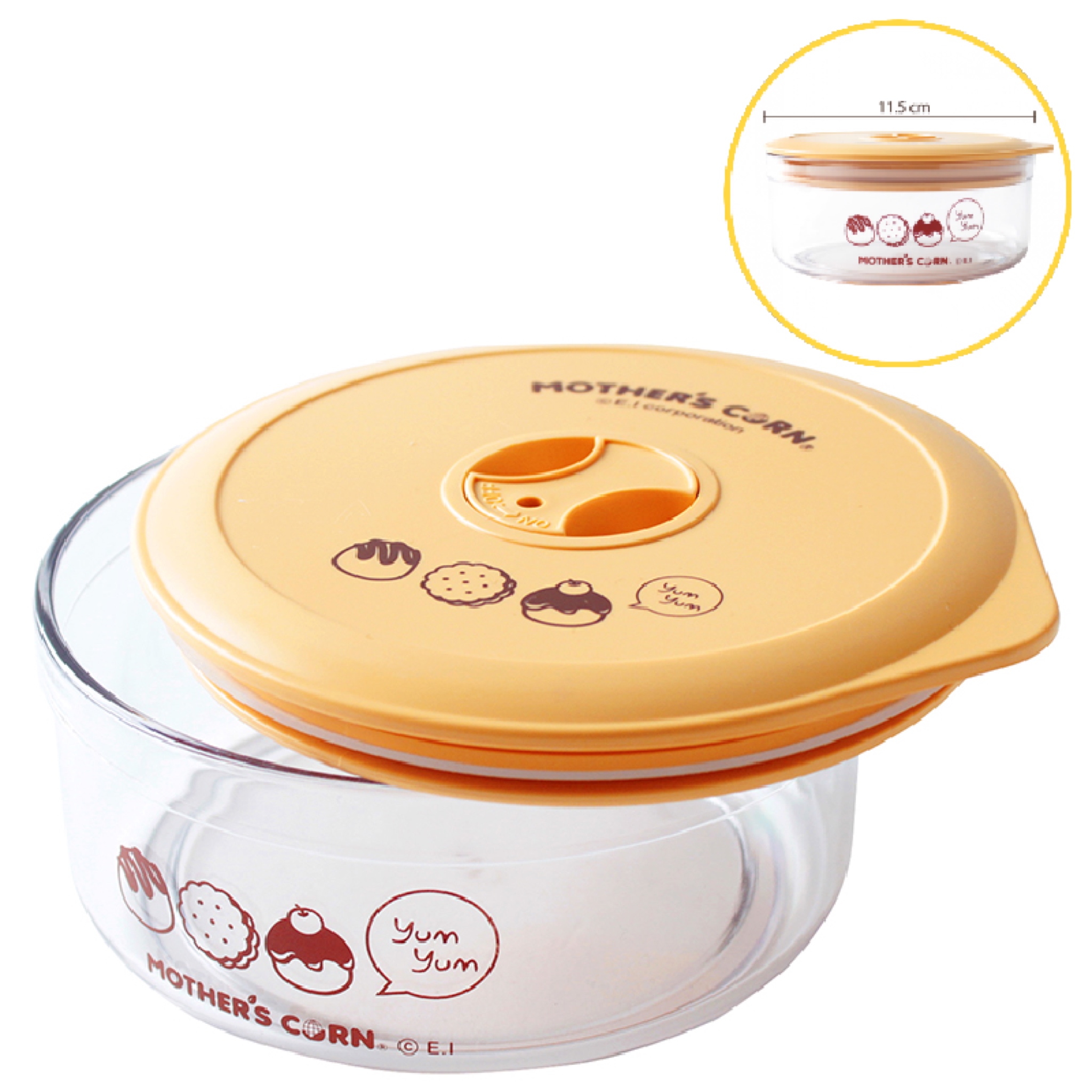 ถ้วยเก็บอาหารพร้อมฝาปิดสำหรับพกพาจากข้าวโพดปลอดสารพิษ Mother's Corn Snack Container (M)