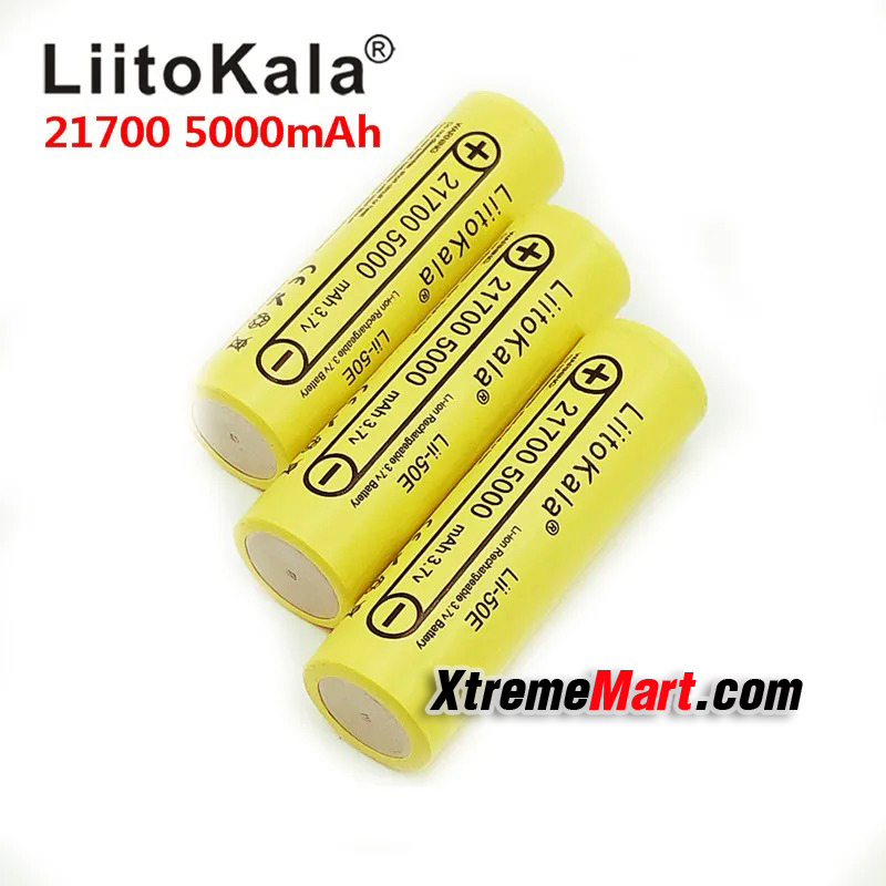 แบตเตอรี่ Liitokala lii-50E 21700 5000mah ชาร์จได้ 3.7V 5C discharge High Power batteries For High-power Appliances (ราคาต่อ1ก้อน)
