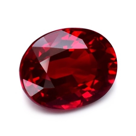 Natural Ruby พลอยทับทิบ เกรดสวย รูปไข่ หนัก 2.25 กะรัต สีแดงสวย สีTOP สีเข้ม ไม่ติดดำหรือไม่ติดส้ม ของจริงสีสวยกว่าในรูปค่ะ ความสะอาดมองตาเปล่าสะอาด
