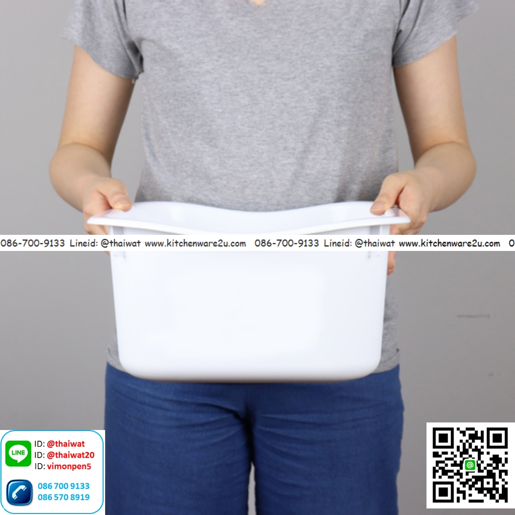 P01455 กะละมังเหลี่ยม 9 ลิตร (29.7 x 34.7 x 14.7 ซม.) เกรดเอ No.3035 ราคาขายส่ง 1 โหล : 12 ใบ : เฉลี่ย 60 บต่อใบ