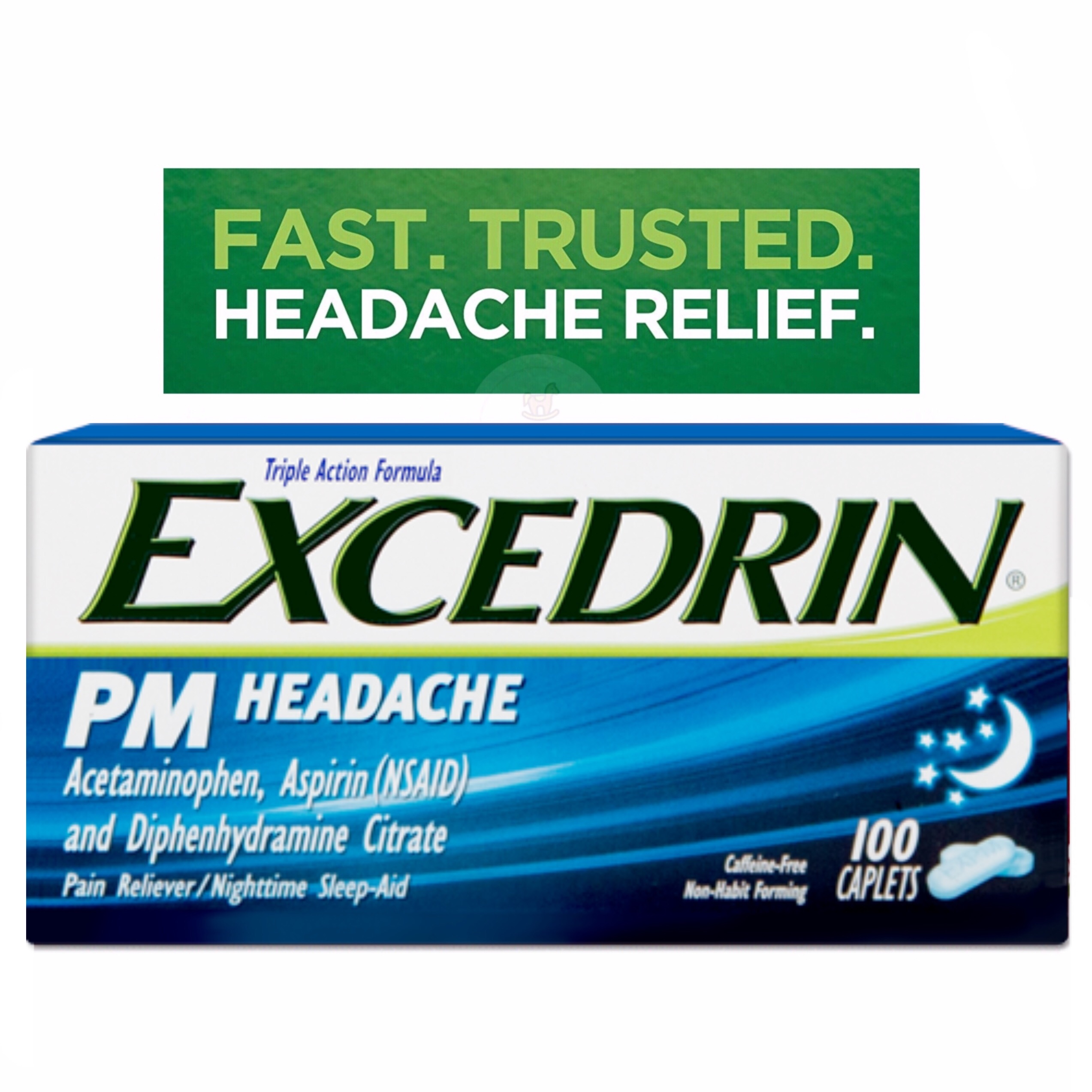 ยาบรรเทาอาการปวดศีรษะสำหรับกลางคืน gsk Excedrin PM Headache (100 Caplets)
