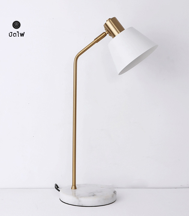 โคมไฟตั้งโต๊ะ Simple Nordic ฐานวางหินอ่อน [KLD-DT-8009]