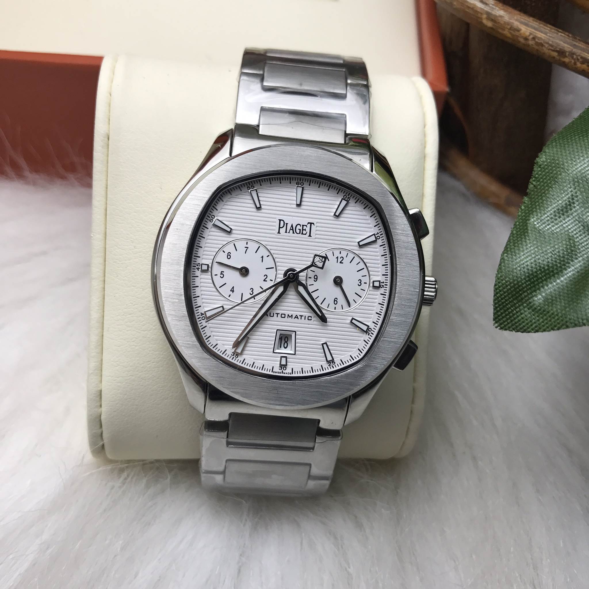 นาฬิกา Piaget PoLo S Chronograph 42 mm.หน้าขาว โชว์กลไก Mirror Swiss