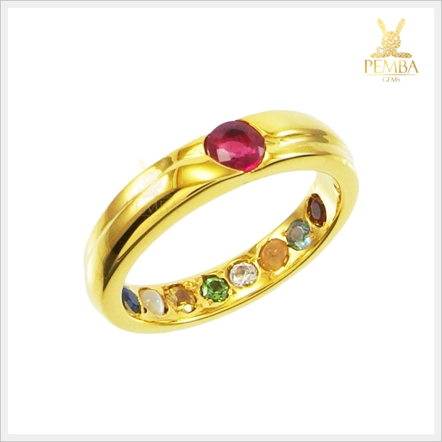 แหวนนพเก้า ทองแท้ เสริมมงคลชีวิตทุกด้าน (สามารถสั่งทำได้ค่ะ)