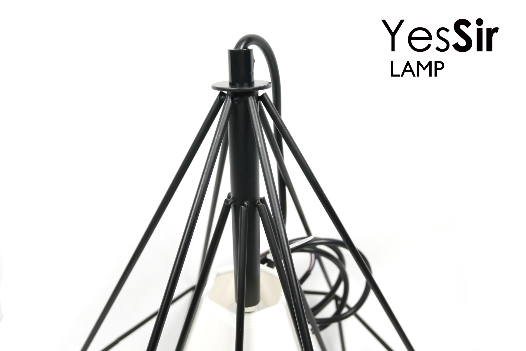 โคมไฟห้อยเพดานเหล็กดัด อเมริกัน โมเดิร์น ทรงเพชร สีดำ