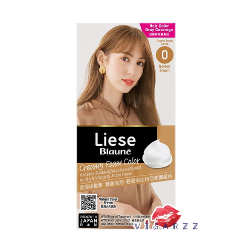 (Golden Brown) Kao Liese Blaune Foam Color ลิเซ่ โบลว์เน่ ครีมมี่ โฟมคัลเลอร์ สีน้ำตาลประกายทอง โฟมปิดผมขาว ทำเองได้ง่ายๆ ที่บ้าน