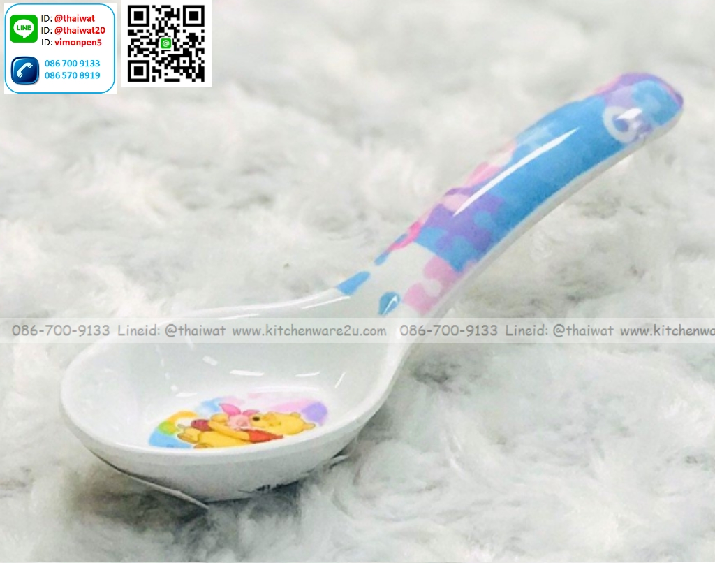 P09071 ช้อน 5 นิ้วลายหมีพูห์ Jigsaws เมลามีนและลิขสิทธิ์แท้ Flowerware เครือซูปเปอร์แวร์ No.SP177 (ราคาขายส่งต่อ 12 คัน: เฉลี่ย 25 บต่อคัน)