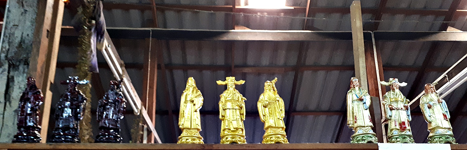 รูปหล่อ รูปปั้น ฮก ลก ซิ่ว (สีขาว สีทอง สีน้ำตาล ลงสี) (สูง27ซม. กว้าง10ซม.) เนื้อเรซิ่น