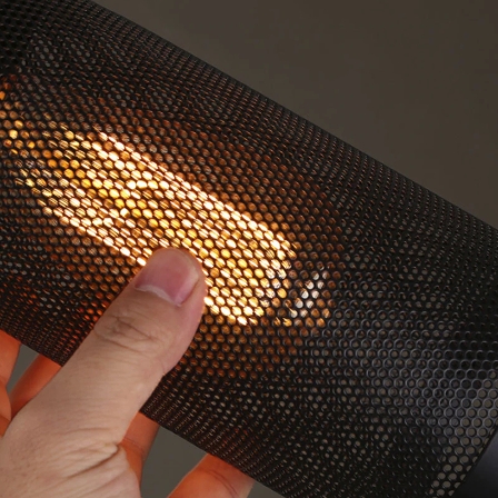 โคมไฟแขวนเพดานทรงกระบอกตาข่ายเหล็กสีดำสไตล์ลอฟท์ [RI-10]