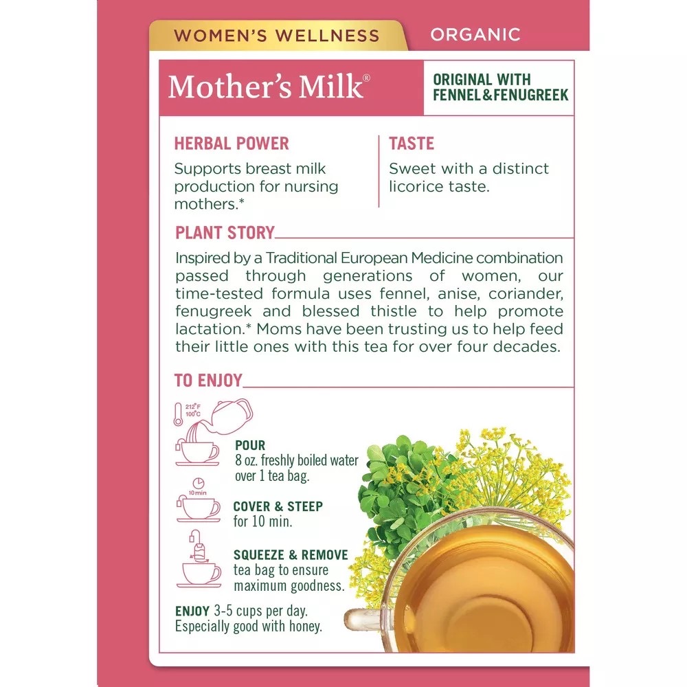 ชาเพิ่มน้ำนมจากสมุนไพรธรรมชาติ Traditional Medicinals Mother’s Milk Tea (16 Tea Bags)