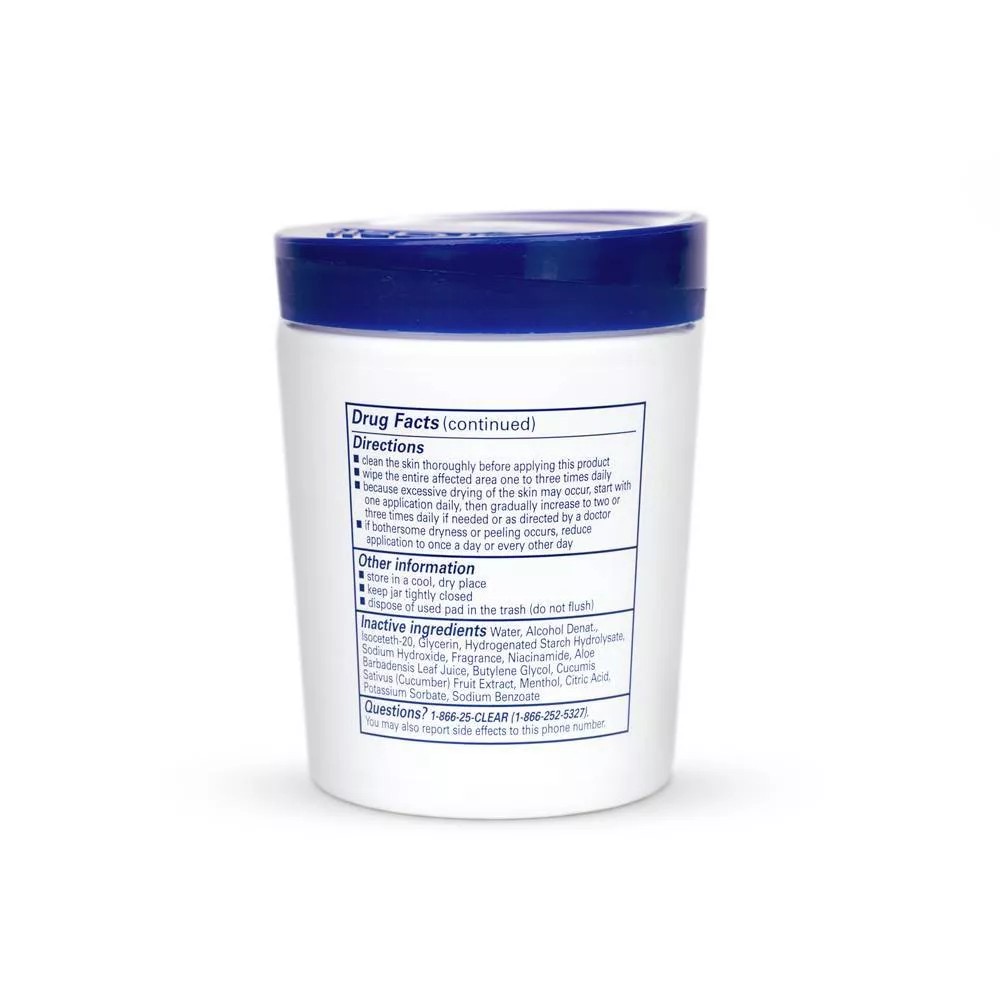 แผ่นเช็ดทำความสะอาดผิวหน้า Clearasil Stubborn Acne Control 5-in-1 Daily Pads