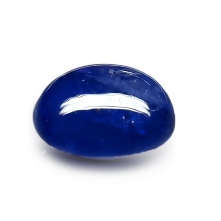 Unheated Blue Sapphire พลอยเนื้อแข็งไม่ผ่านการเผา รูปไข่ หลังเบี้ย หนัก 2.51 กะรัตสีน้ำเงิน โทนหวาน ไม่ติดเข้ม ความสะอาดมองตาเปล่าไม่เห็นตำหนิเหมือน