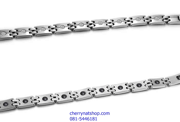 พร้อมส่งสร้อยข้อมือแม่เหล็กเพื่อสุขภาพ สร้อยข้อมือไทเทเนียมเจอรเมเนียมรุ่นR