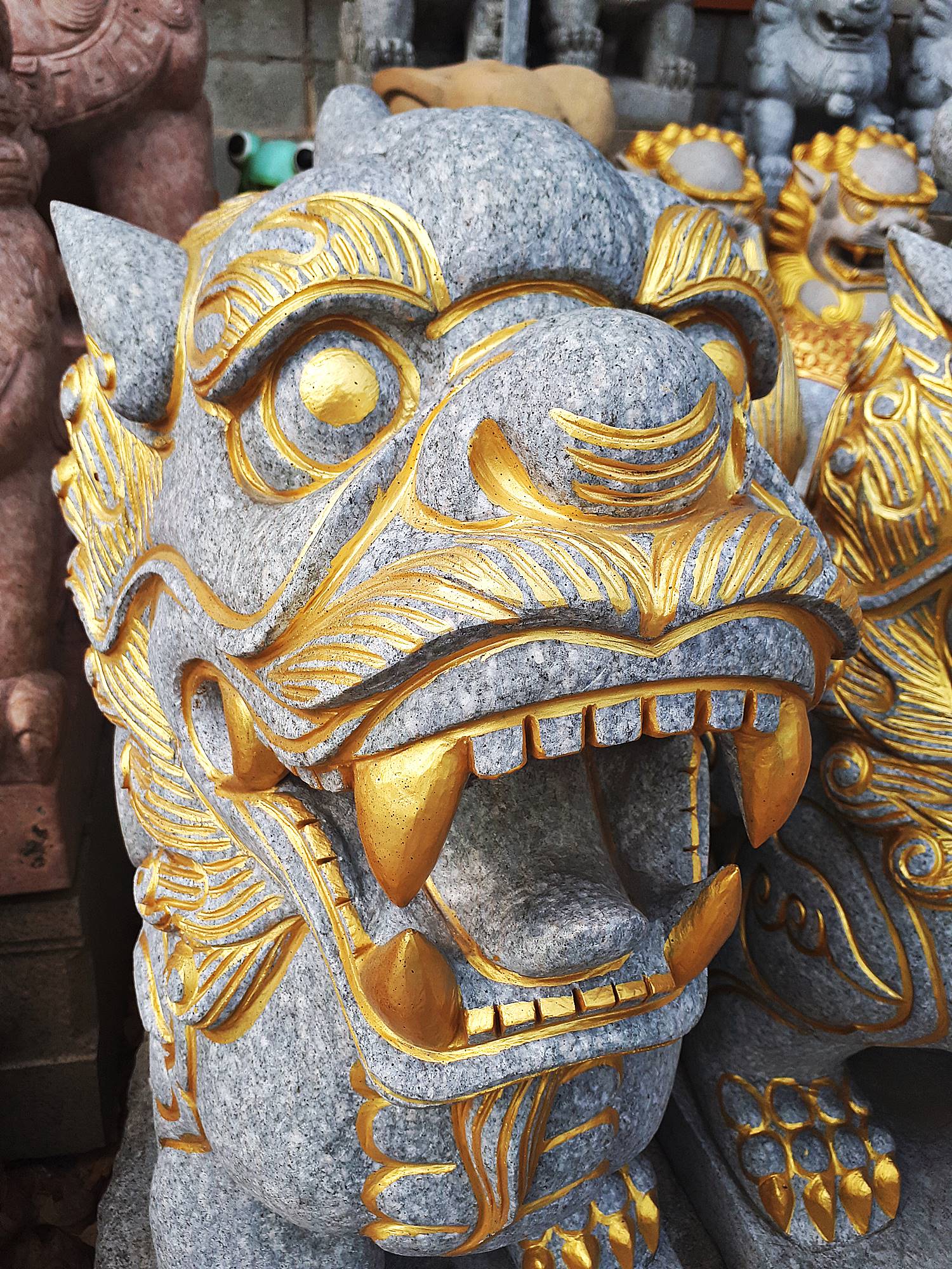 รูปหล่อ รูปปั้น ปี่เซี๊ยะ หินแกรนิต ขนาดใหญ่ (สูง90ซม กว้าง45ซม ลึก80ซม)