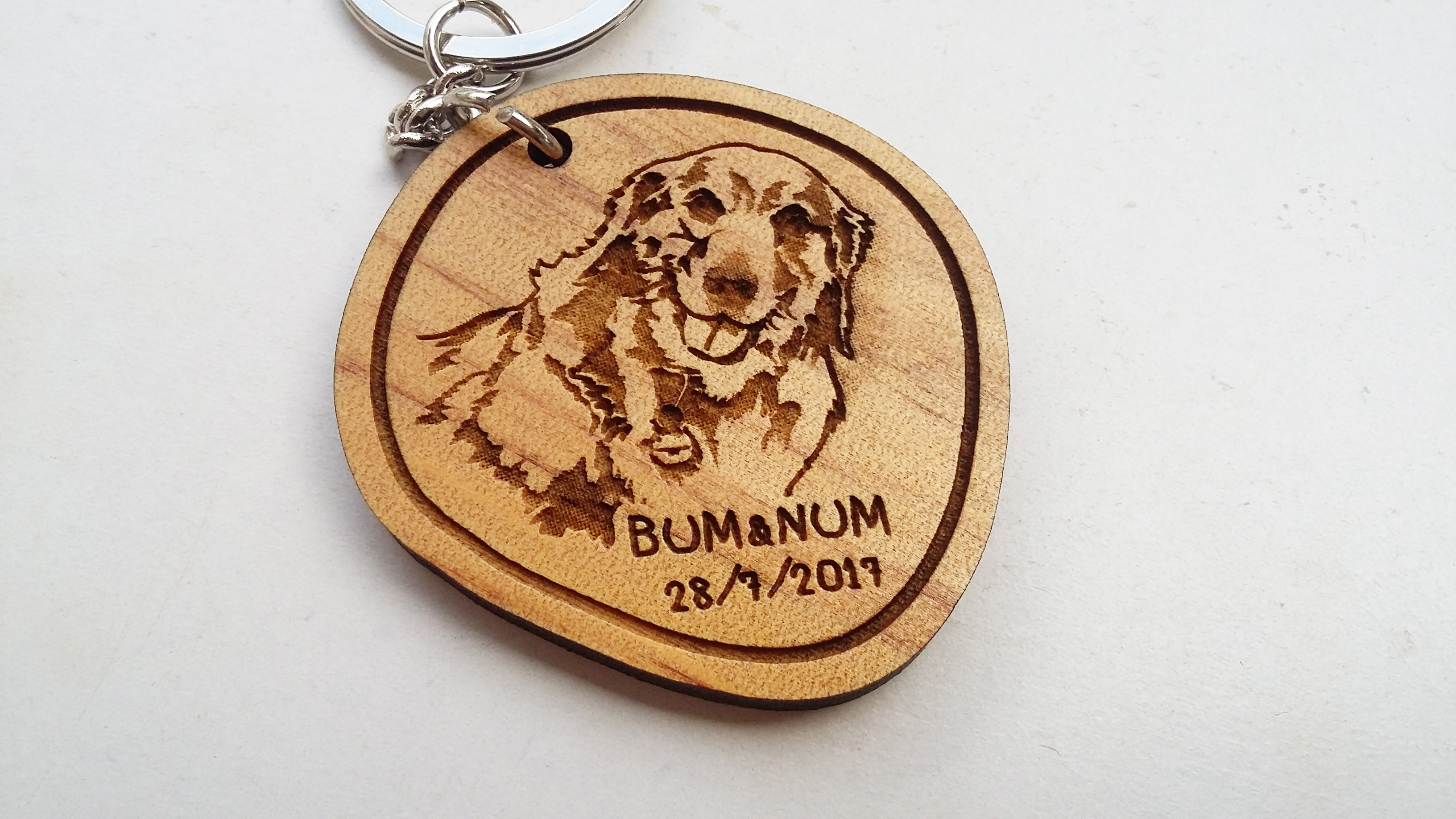 พวงกุญแจไม้ พวงกุญแจของชำร่วยงานแต่งงาน