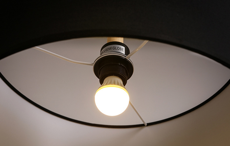 โคมไฟแขวนเพดานโป๊ะผ้าหัวไม้สไตล์โมเดิร์น 40cm [P3810]