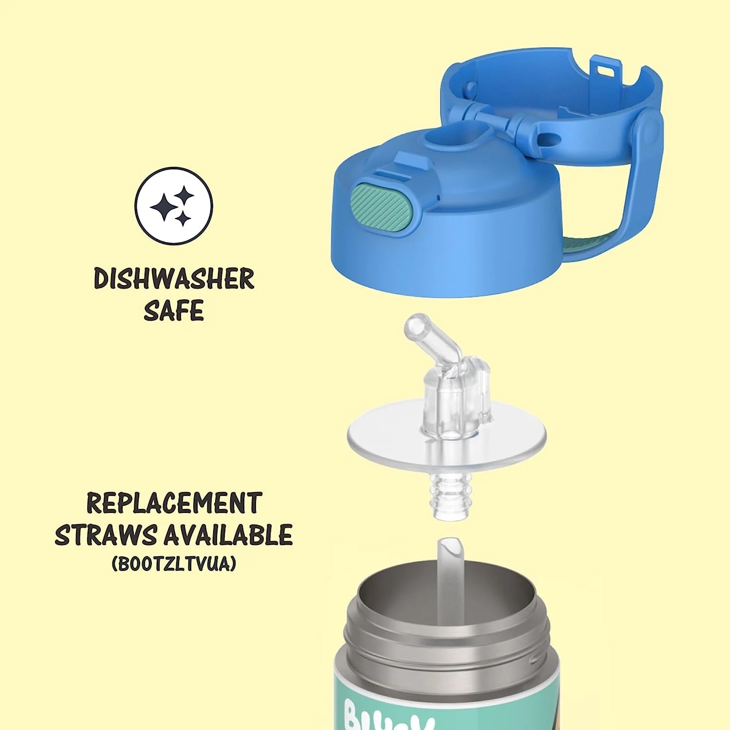 กระติกน้ำสเตนเลสรักษาอุณหภูมิ Thermos Bluey FUNtainer Vacuum Insulated Stainless Steel Bottle 12OZ with Bali Handle