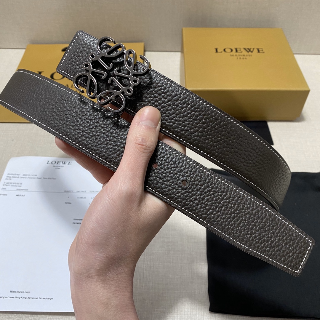 เข็มขัด loe สีดำ น้ำตาล น้ำตาลเข้ม