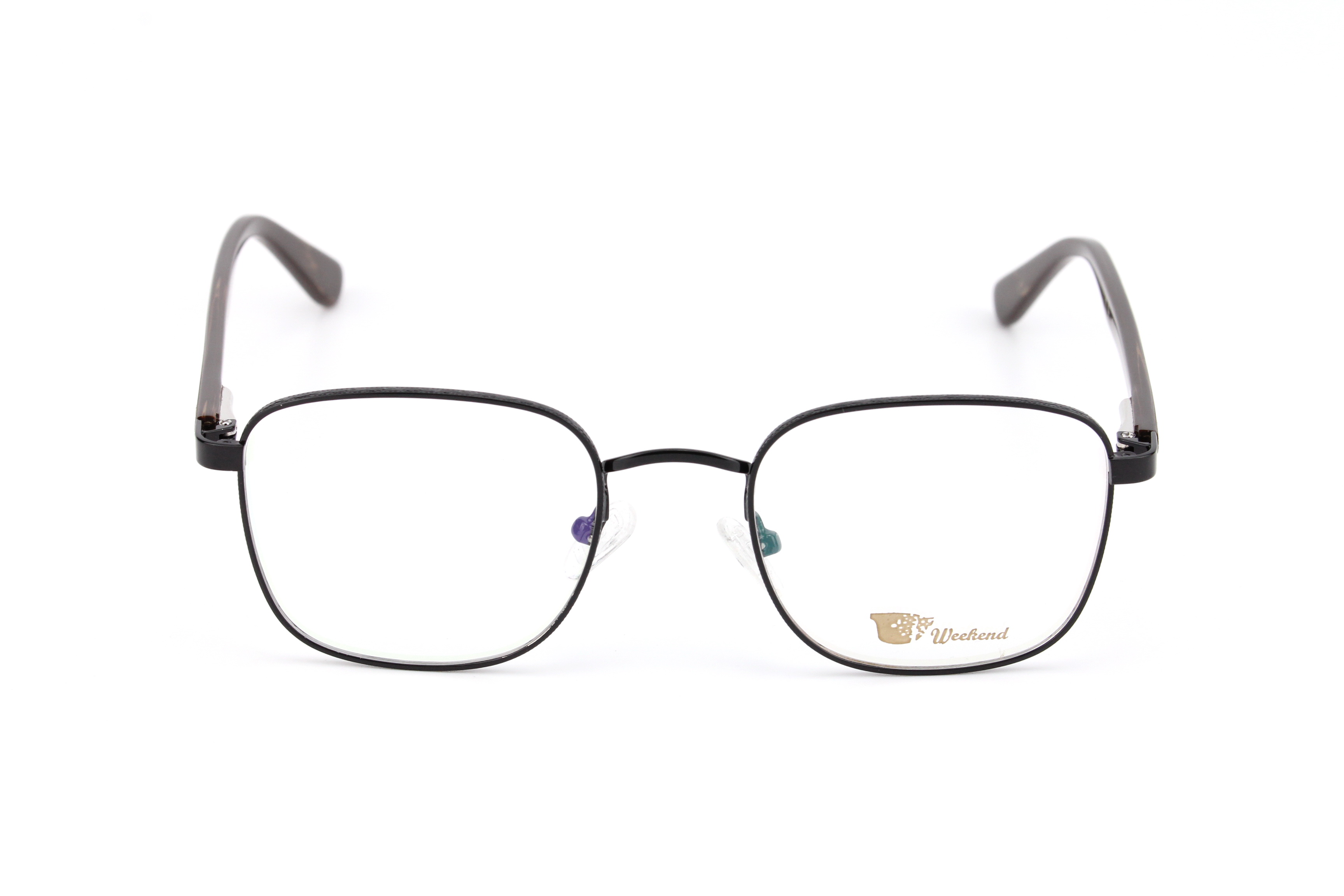 กรอบแว่นสายตาพร้อมคลิปกันแดด Weekend Square Black