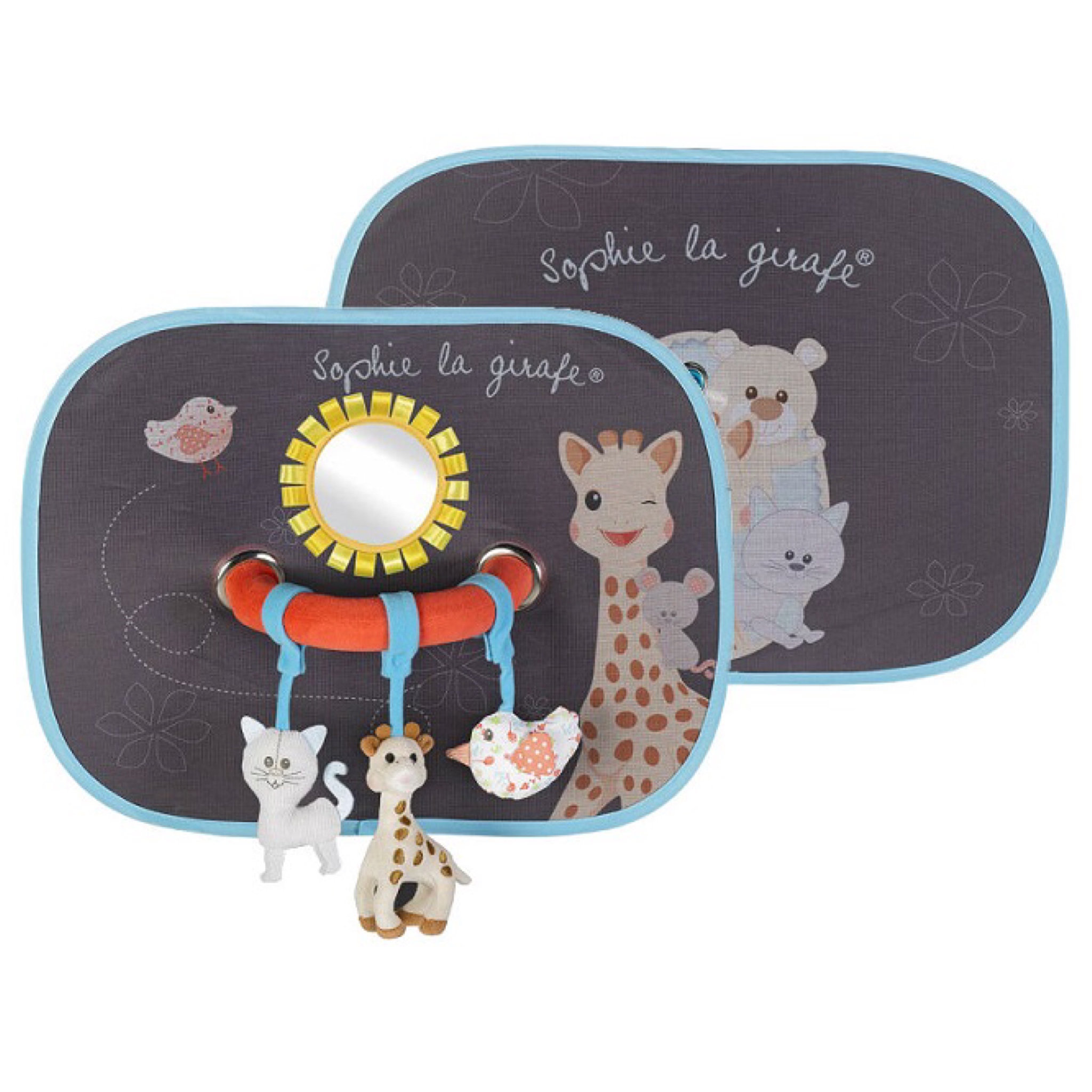 ชุดม่านบังแดดพร้อมของเล่นเสริมพัฒนาการ Vulli Sophie la Girafe - Set of 2 Sunshades with Activity Arch