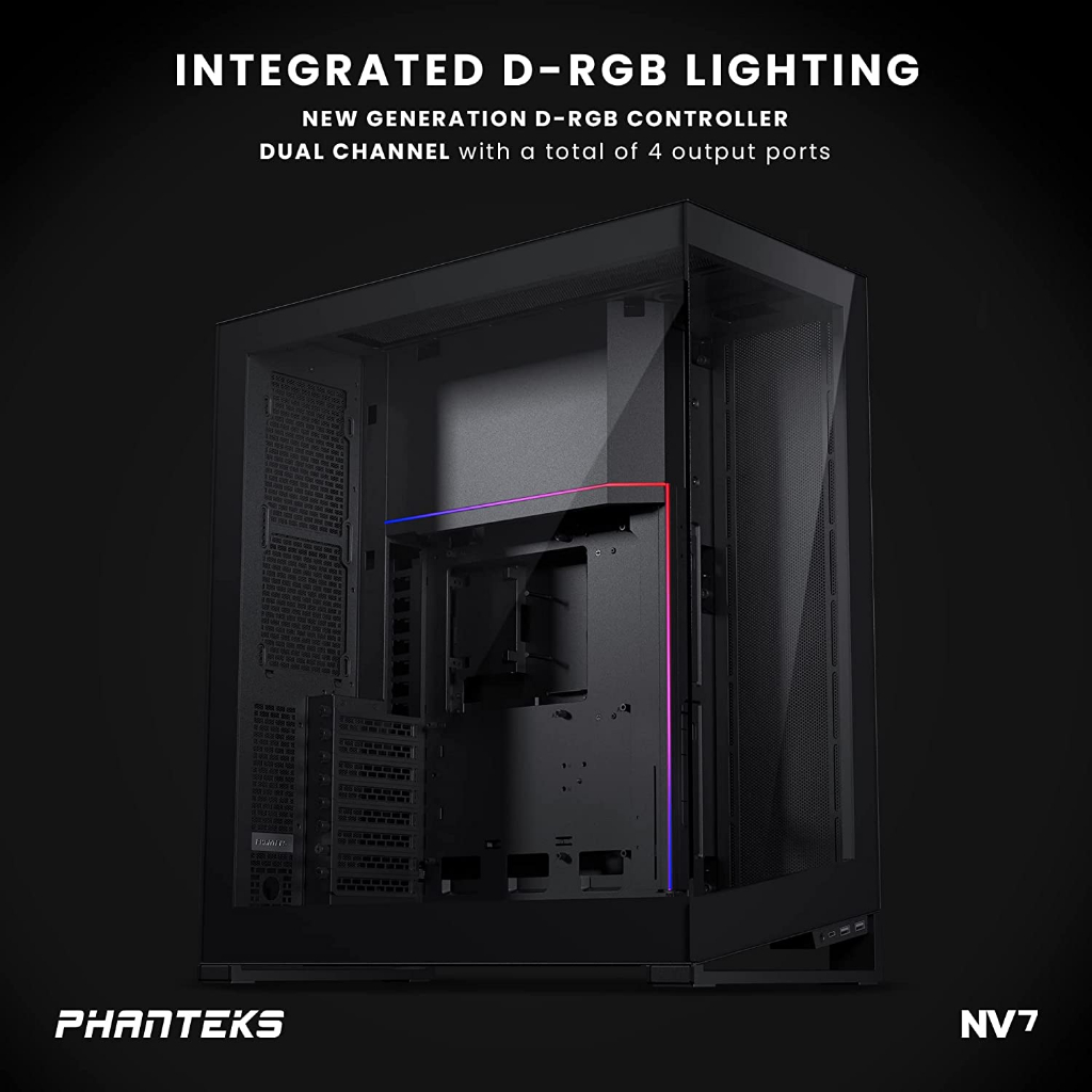Phanteks (PH-NV723TG_DBK01) NV7 Showcase Full-Tower Chassis, High Airflow Performance