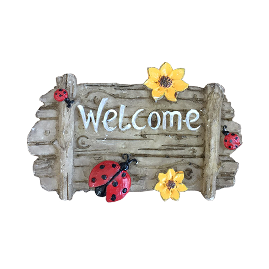 แม่เหล็กติดตู้เย็น รูปป้ายไม้ welcome ลายที่ 1 โปร 3 ชิ้น 100.-
