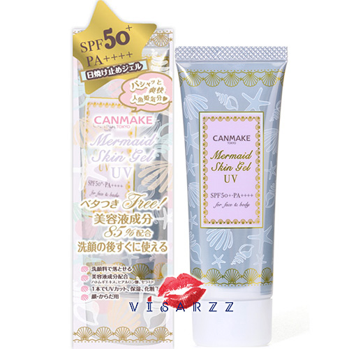 (#01 Transparent) Canmake Mermaid Skin Gel UV SPF50+ PA++++ 40g กันแดดไพรเมอร์เนื้อเจล ช่วยปลุกผิวให้เริงร่า ชุ่มฉ่ำ เบาสบาย