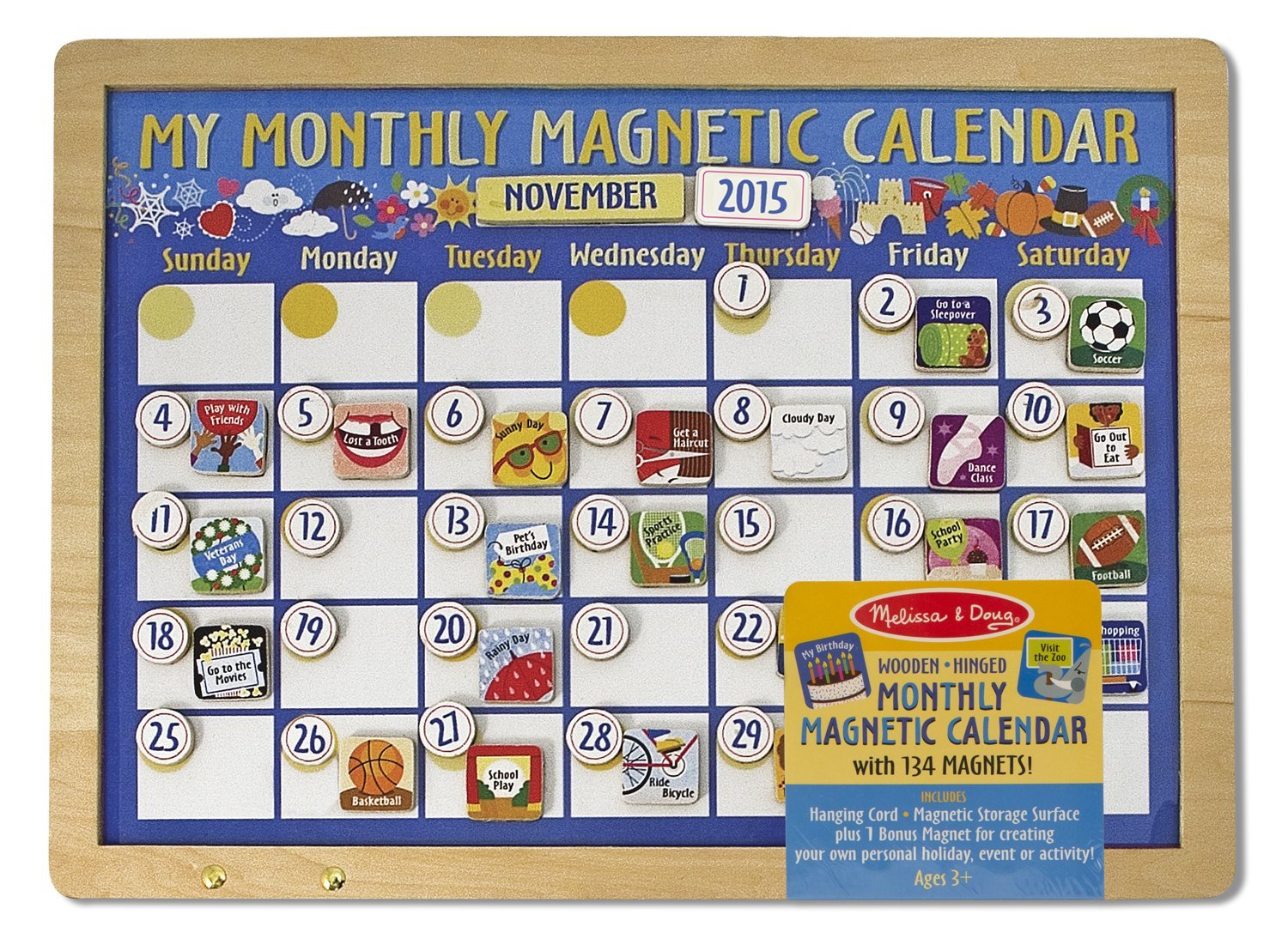 แผ่นกระดานปฏิทินแม่เหล็ก Melissa & Doug Monthly Magnetic Calendar