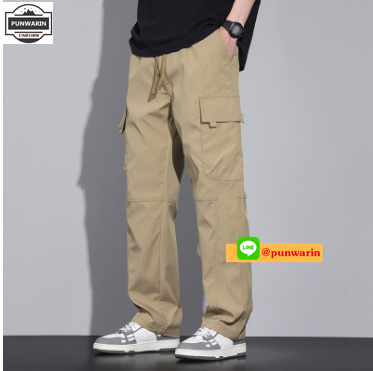 กางเกงพนักงานพนักงานเสริฟ เอวยางยืดเต็มตัว unisex ใส่ได้ทั้งชายหญิง SKU-03274 ดำ M-4XL